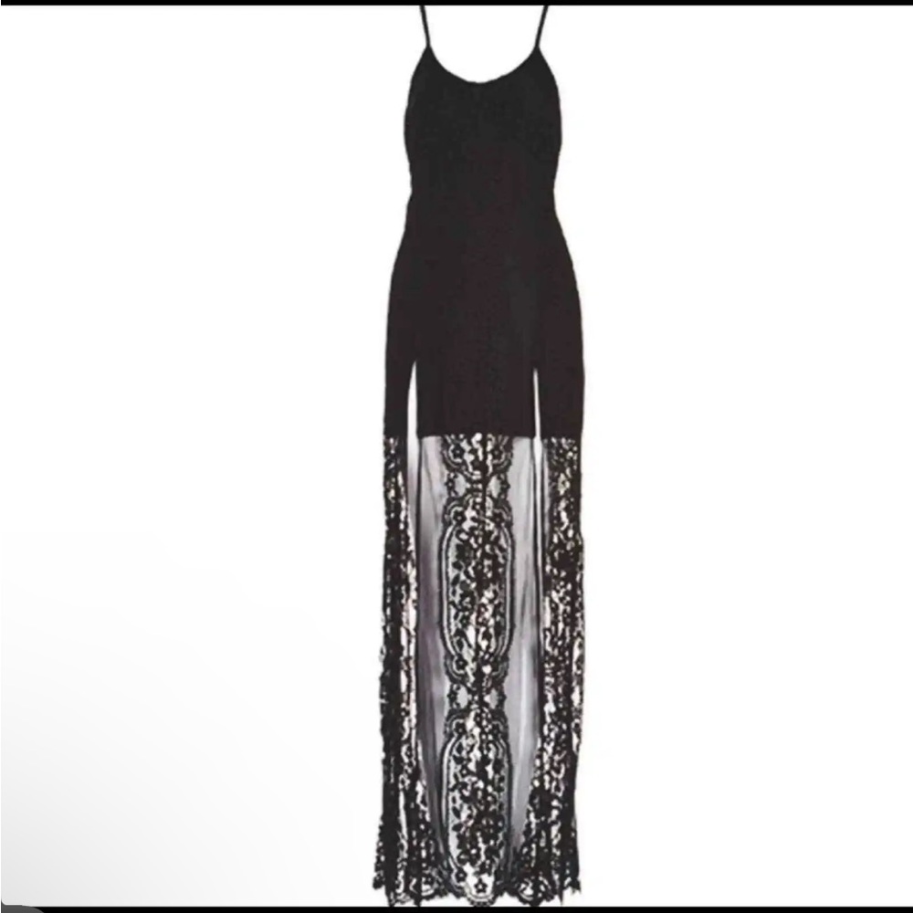 Sheer Lace Maxi Nighty Teddy Chemise Dress Longhorn Goth Whimsigoth witch Addams - Picture 2 of 10